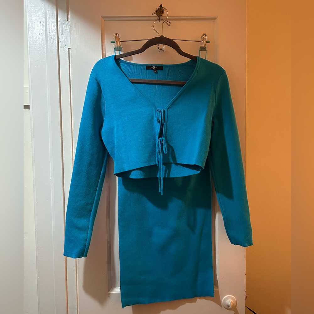 7 For All Mankind Vibrant Blue Two Piece Set